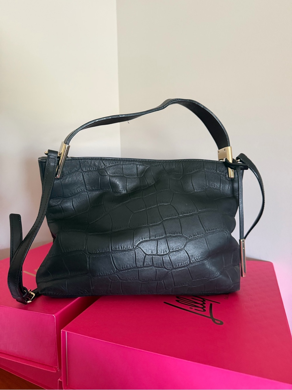 Kate Spade DelMar black leather crossbody bag